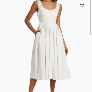 New Guizio Bielli Cotton Lace-Trimmed Midi Dress